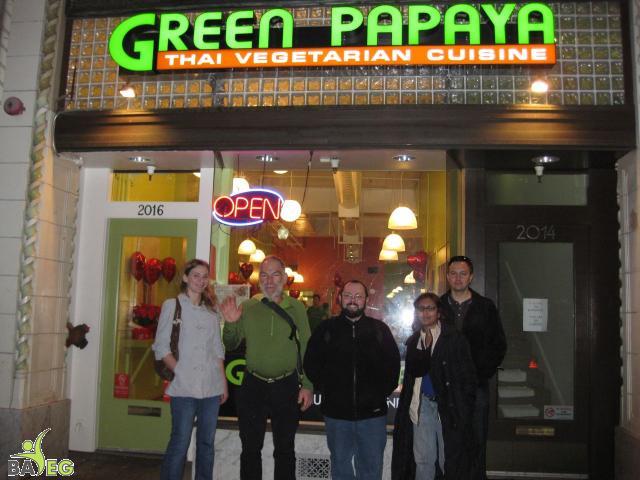 Our final destination ... dinner at Green Papaya, Berkeley