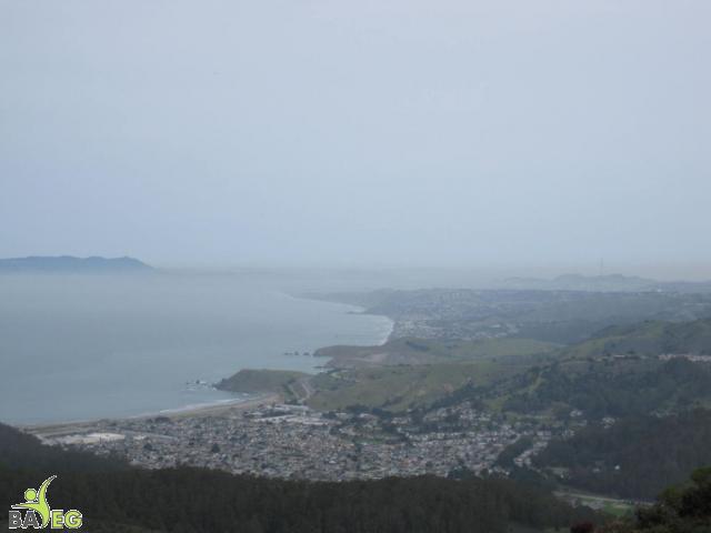 View of city of Pacifica from Montara Mountain