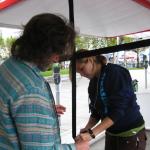 George and Michelle setting up the poster displays