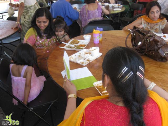 Shared information at the veg lunch at JCNC 10th Anniversary celebration