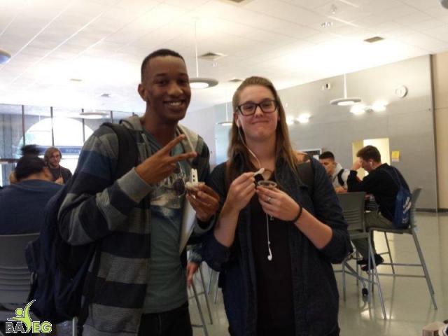 More students enjoying the vegan chili