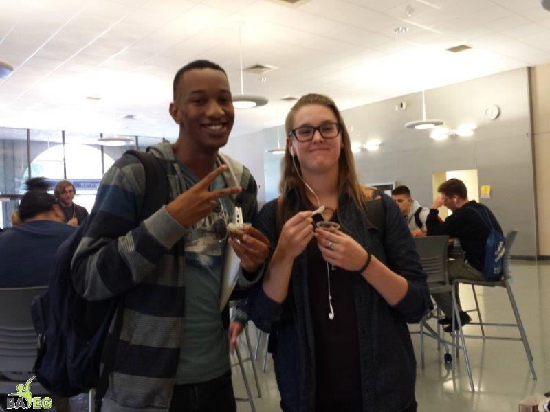 More students enjoying the vegan chili