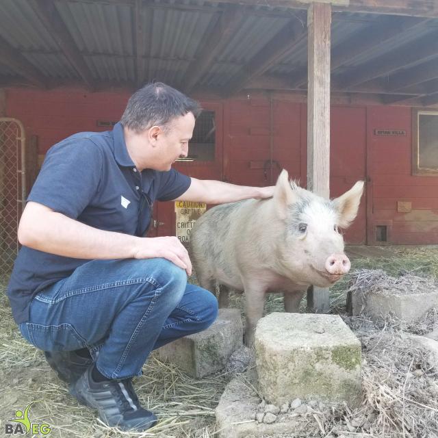 Mike making a new friend