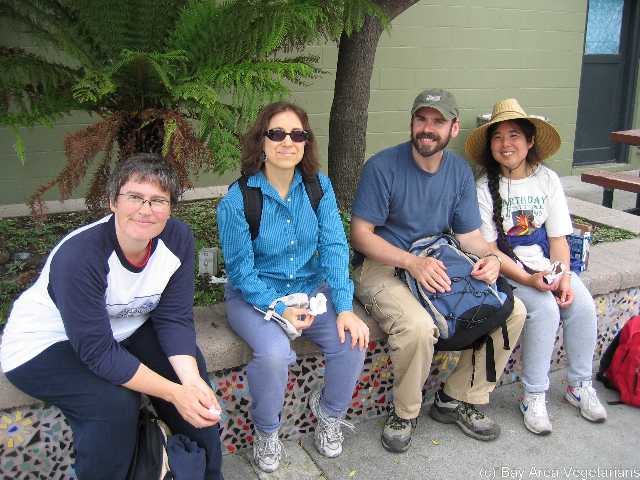 Regina, Paula, Warren, and Tammy... detoured into civilization by walking to downtown HMB