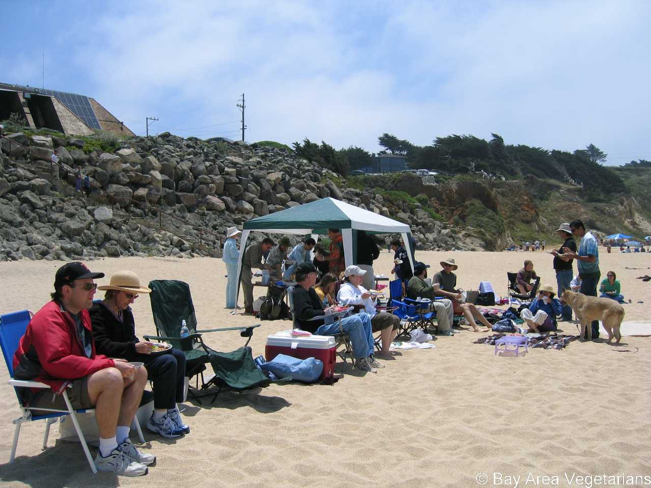 Everyone spread out for the view