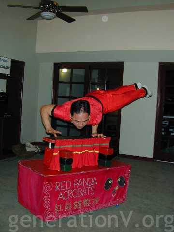 Yup, he really *is* an acrobat.