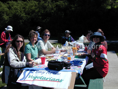 Here's a partial group photo of the first Vegan Food Party celebrants