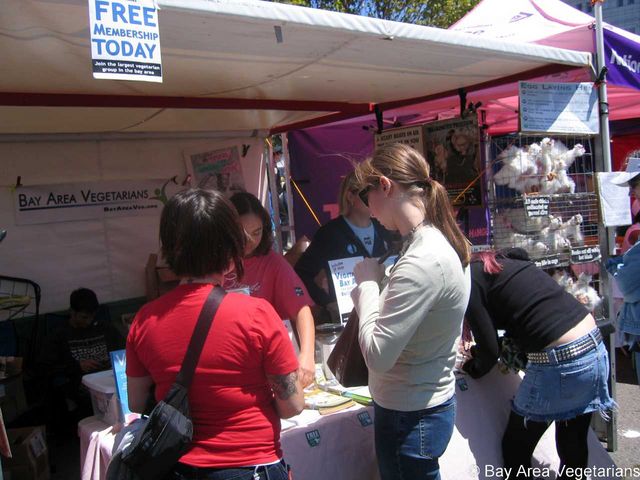 Visitors at BAVeg booth at SF LGBT Pride 2007
