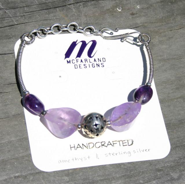 Amethyst & Sterling Silver Bracelet