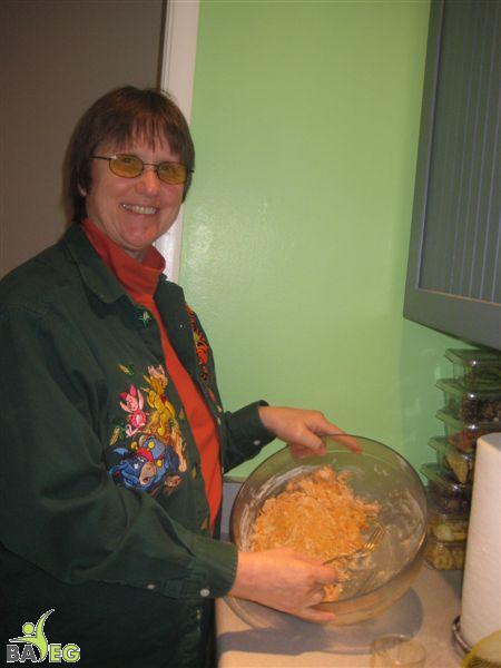 Ann, with the sweet potato biscuit dough