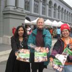 Mila, Alex, & Tammy are ready to leaflet with PETA VSKs